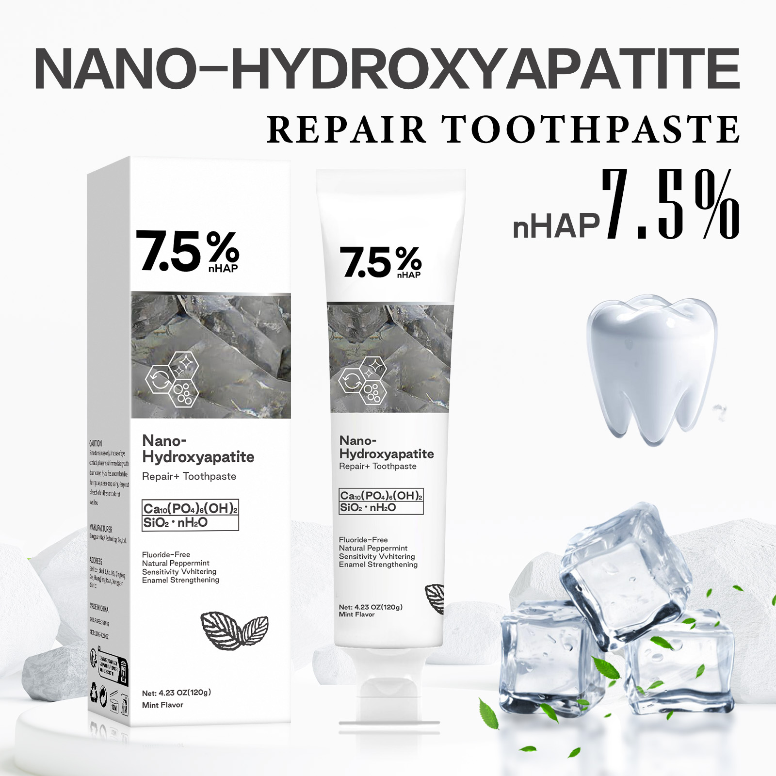 Remineralizing Toothpaste - Нано-гидроксиапатитовая зубная паста для удаления пятен
