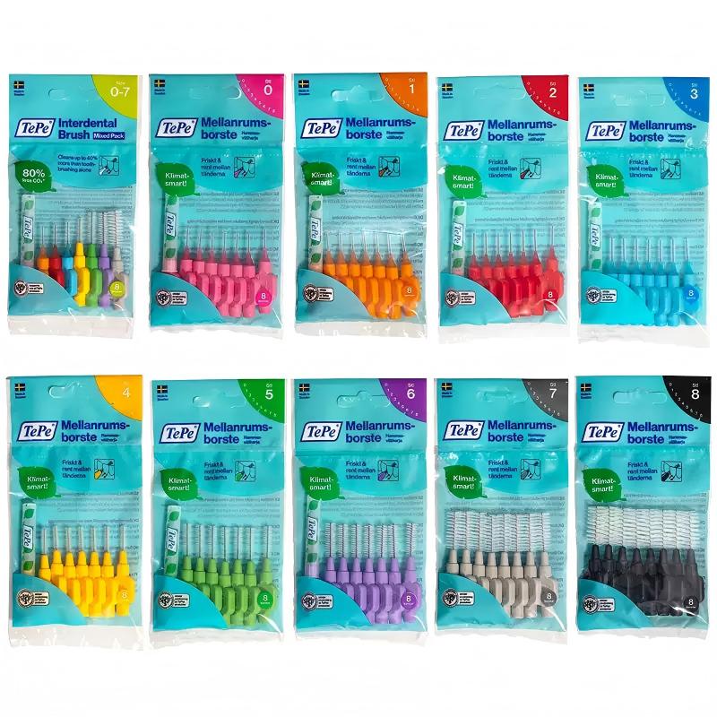 Teeth Whitening Brush - Зубные межзубные щетки Tepe Original, размеры